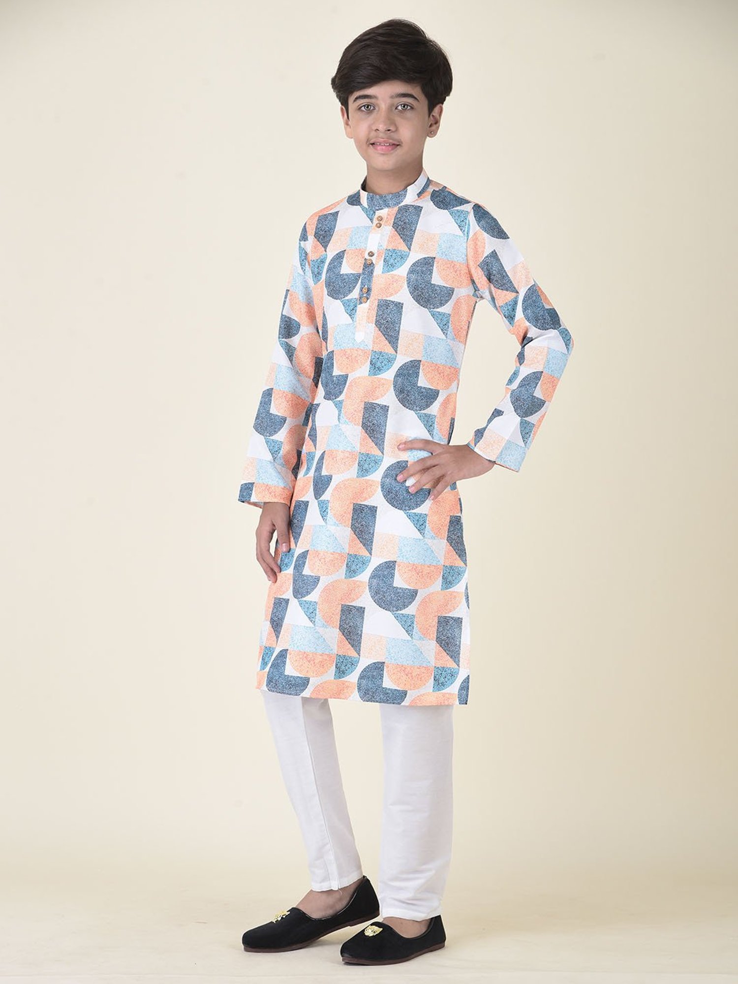 TABARD Kids Multicolour Printed Kurta + Pyjamas
