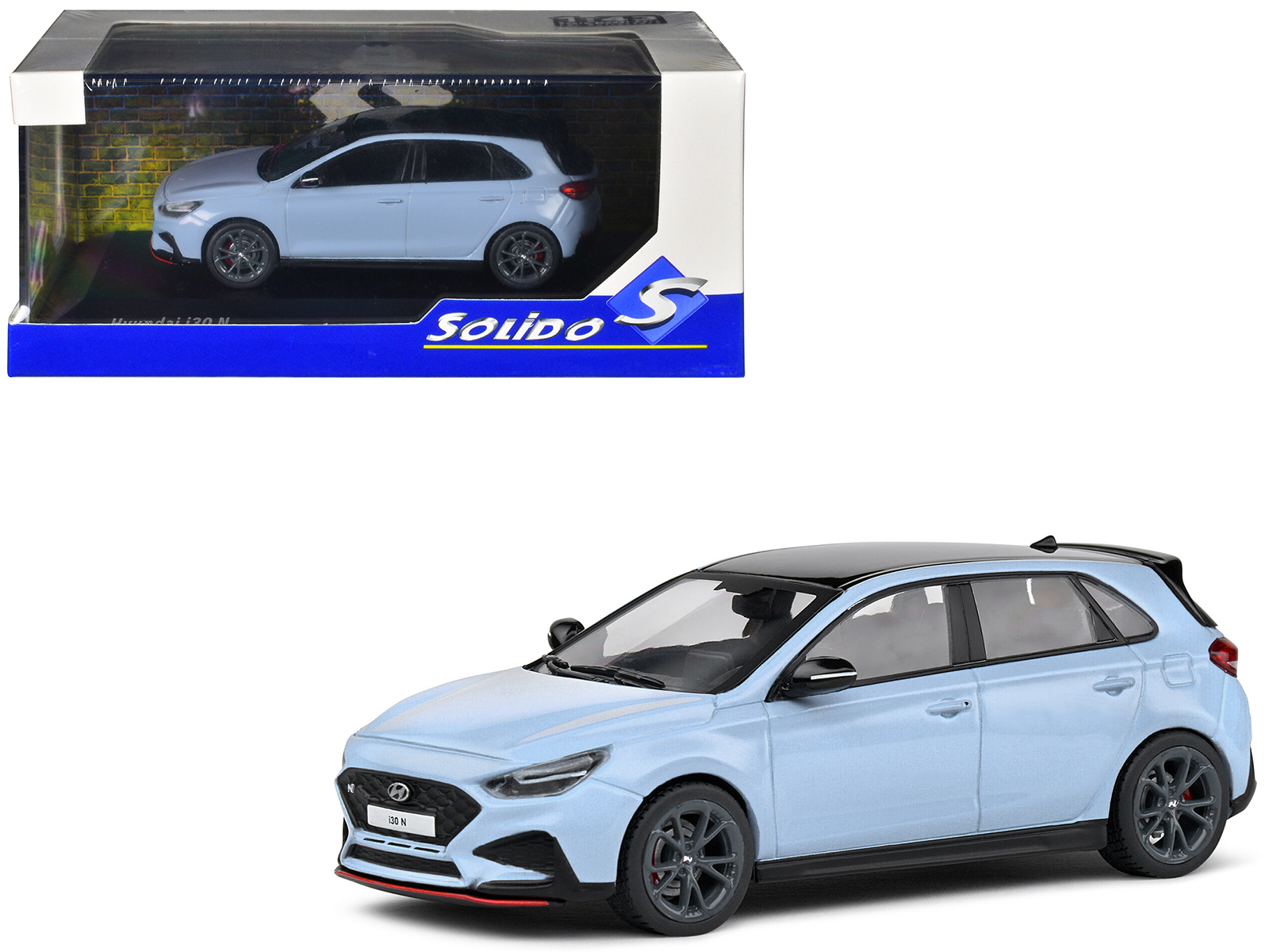 Hyundai i30 N Performance Blue with Black Top 1/43 Diecast Model Car by Solido