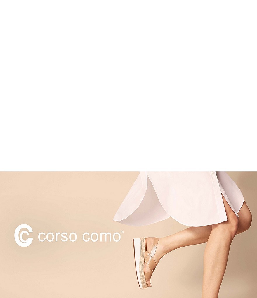 CC Corso Como Penelopy Patent Leather Flatform Espadrilles