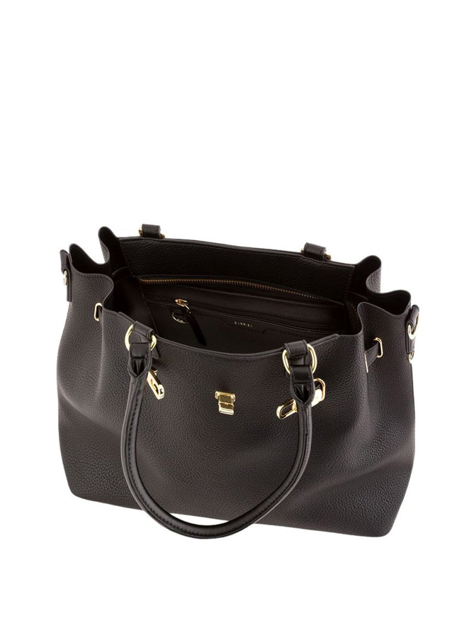 Carpisa ermione V1 Black Faux Leather Solid Handbag