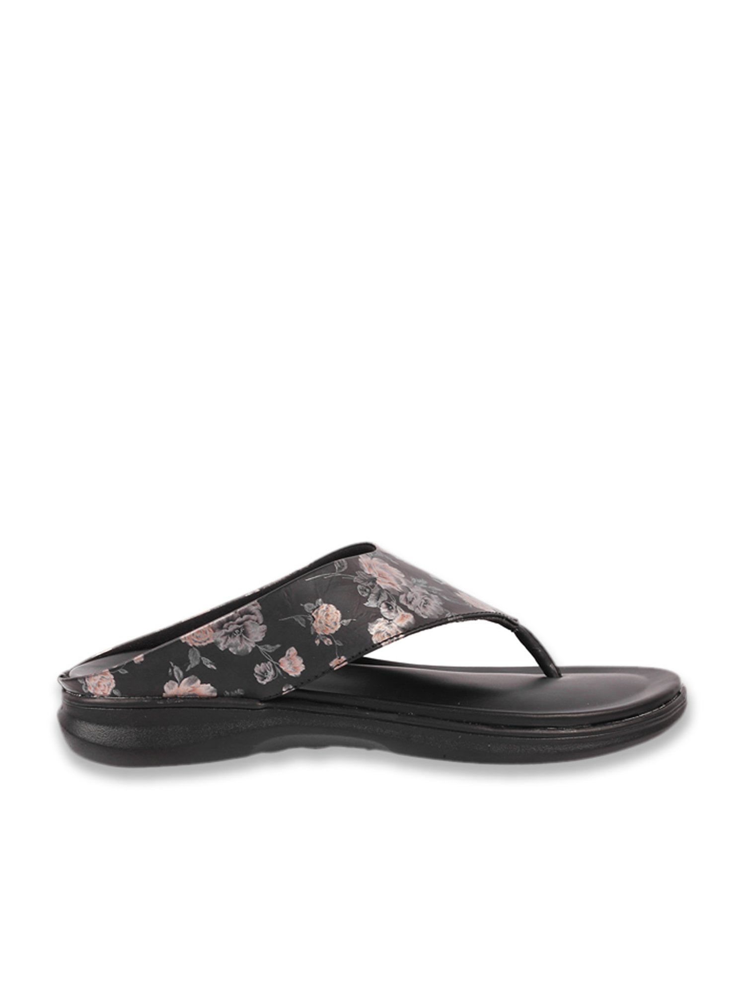 Walkway Women's Black Thong Sandals