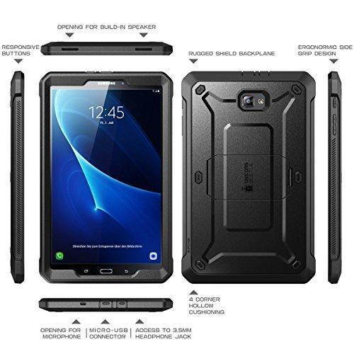 I-Blason Galaxy Tab A 10.1 Unicorn Beetle Pro Cover With Screen Protector Black
