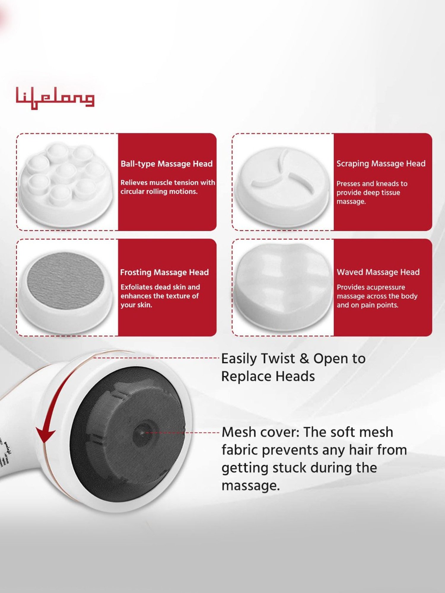 Lifelong LLM270 Electric Handheld Full Body Massager (Brown)