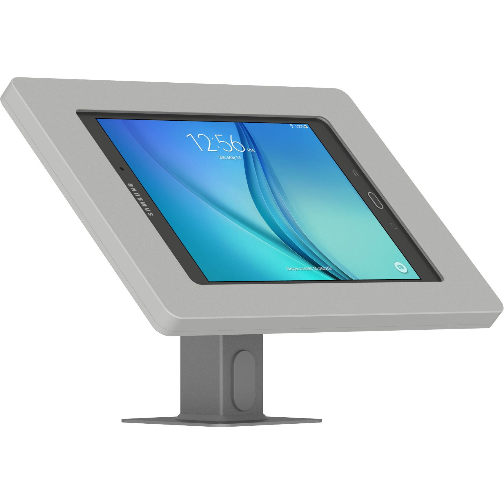 VidaMount Light Grey Enclosure and Rotating & Tilting Desk/Table Mount [Bundle] compatible with Samsung Galaxy Tab A 9.7