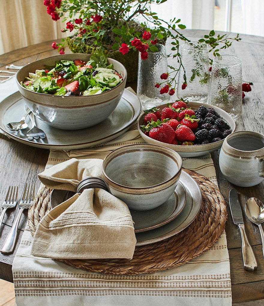 Mud Pie Blue Indigo Printed Chambray Napkins, Set of 4