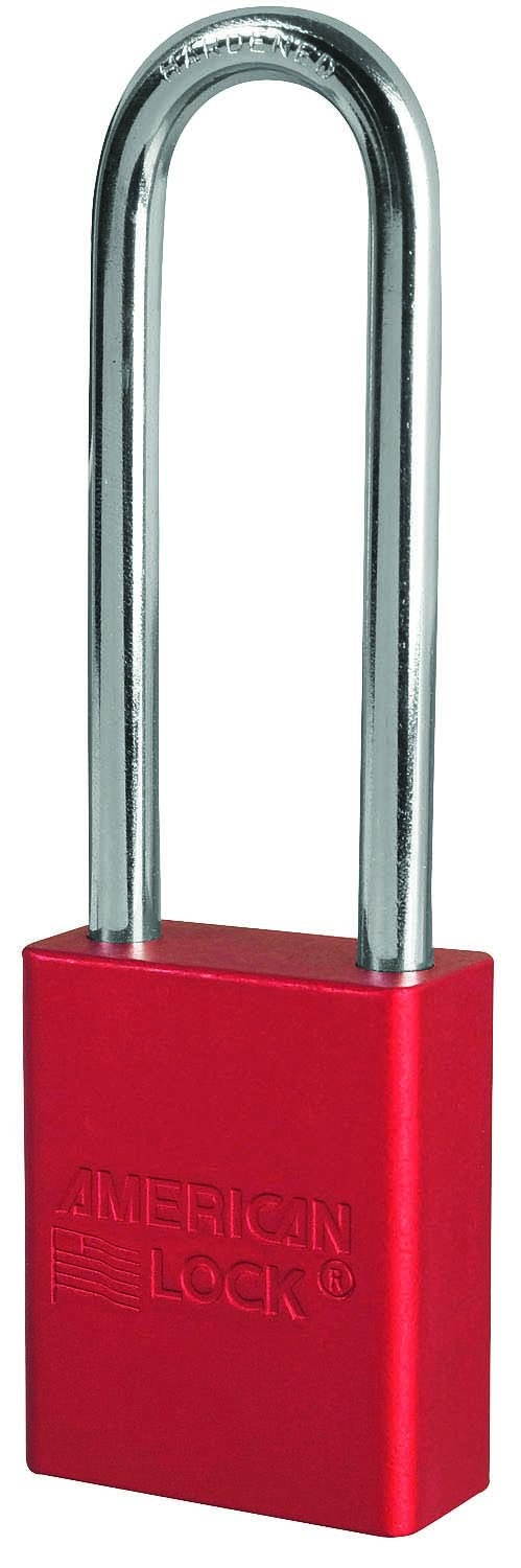 Aluminum Padlock - Red3" Shackle