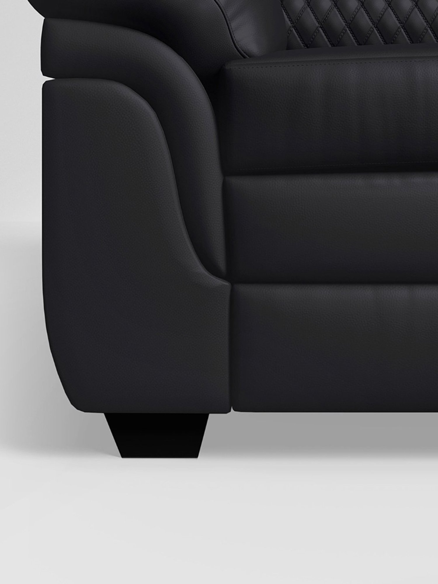 Godrej Interio Orleans Plus Black Wood 1 Seater Sofa