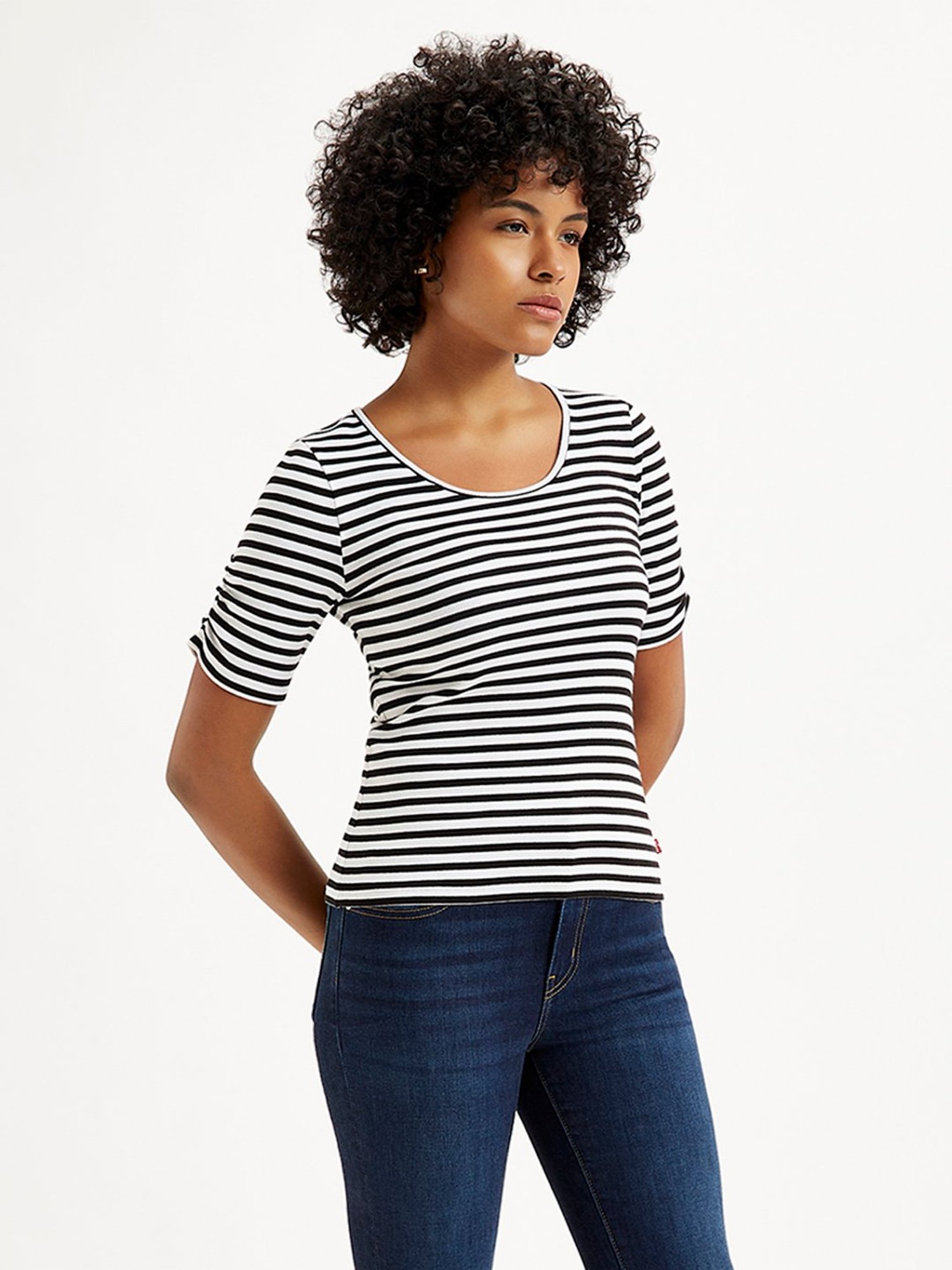 Levi's Black & White Striped Top