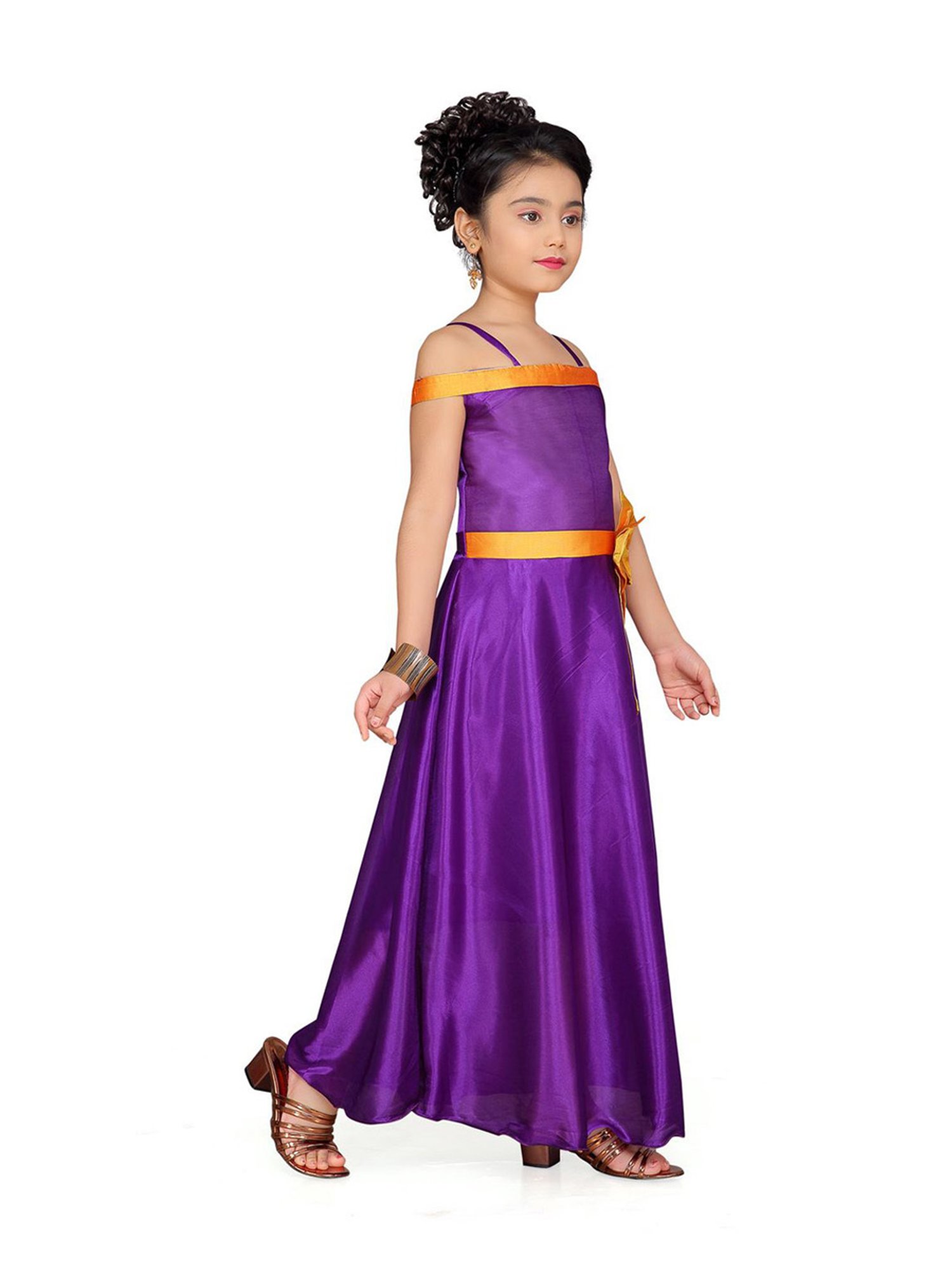 Aarika Kids Purple Flared Fit Gown