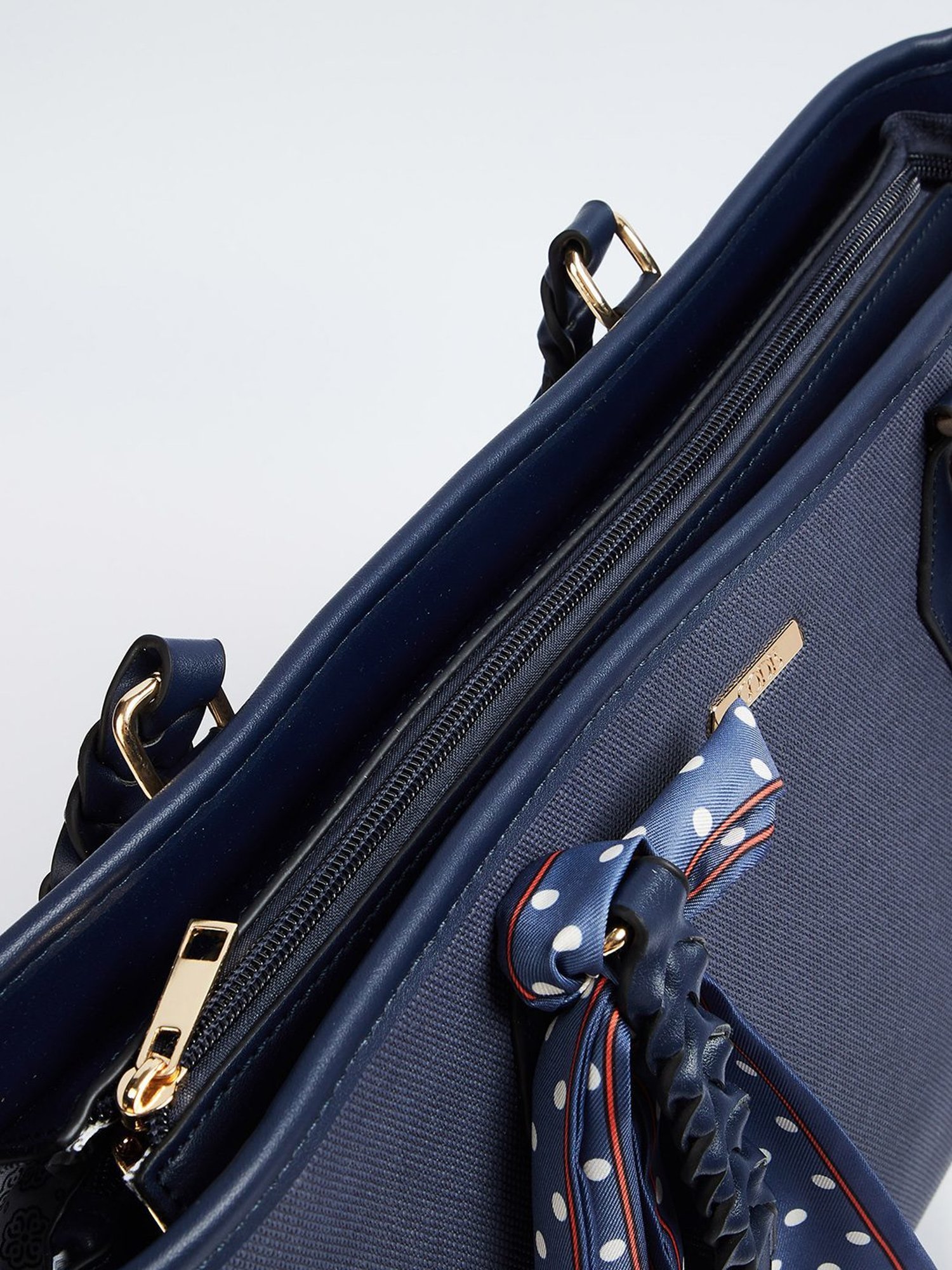 Code by Lifestyle Navy Textured Tote Bag