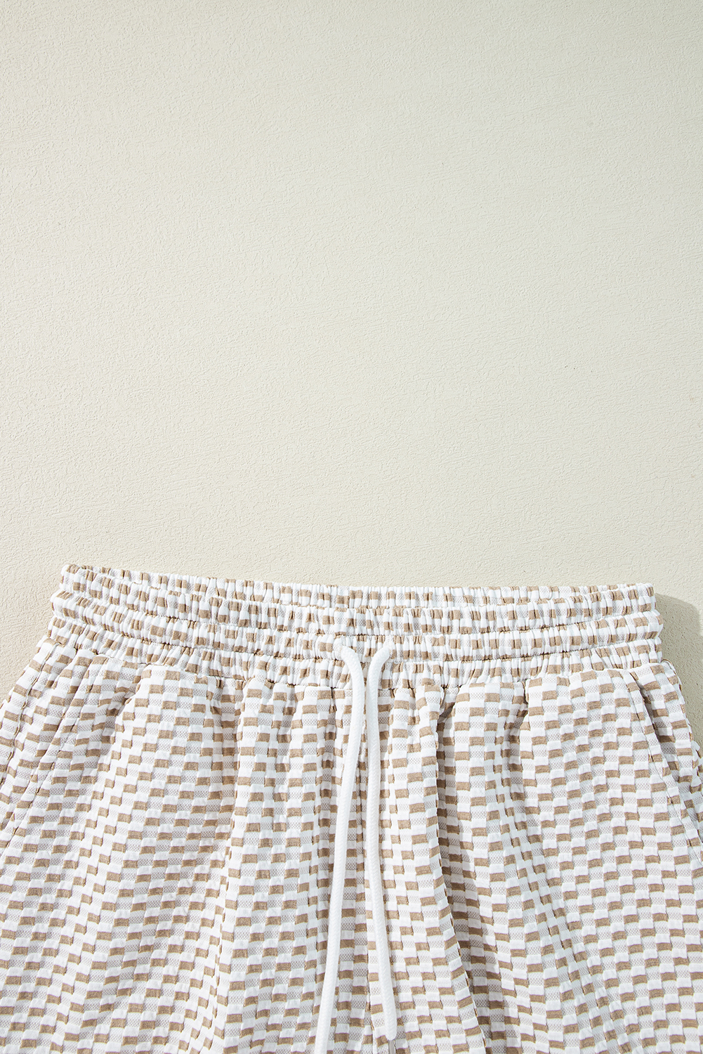 Skobeloff Textured Ruffle Split Top and Drawstring Shorts Set