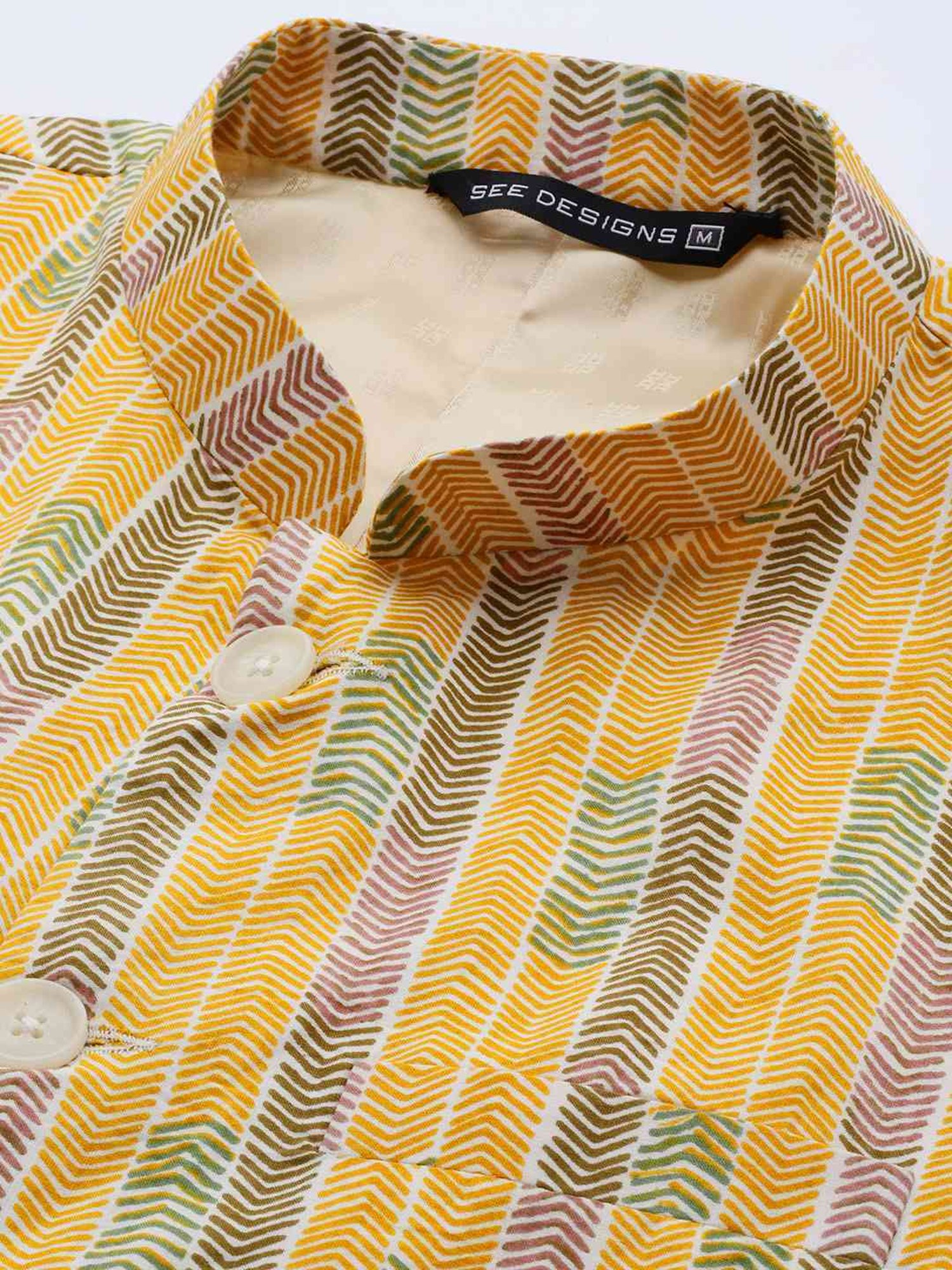 Vastramay White Cotton Straight Fit Embroidery Ethnic Suits