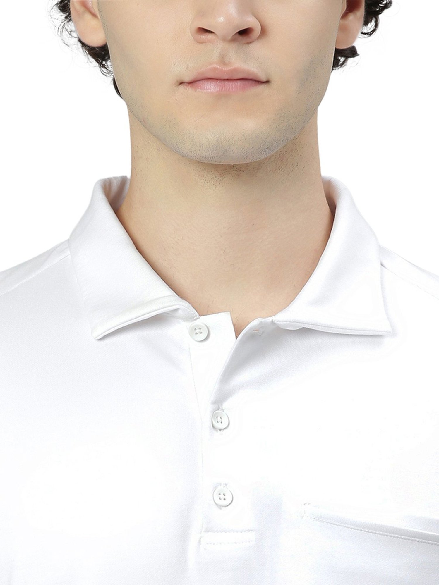 Slowave White Regular Fit Polo T-Shirt