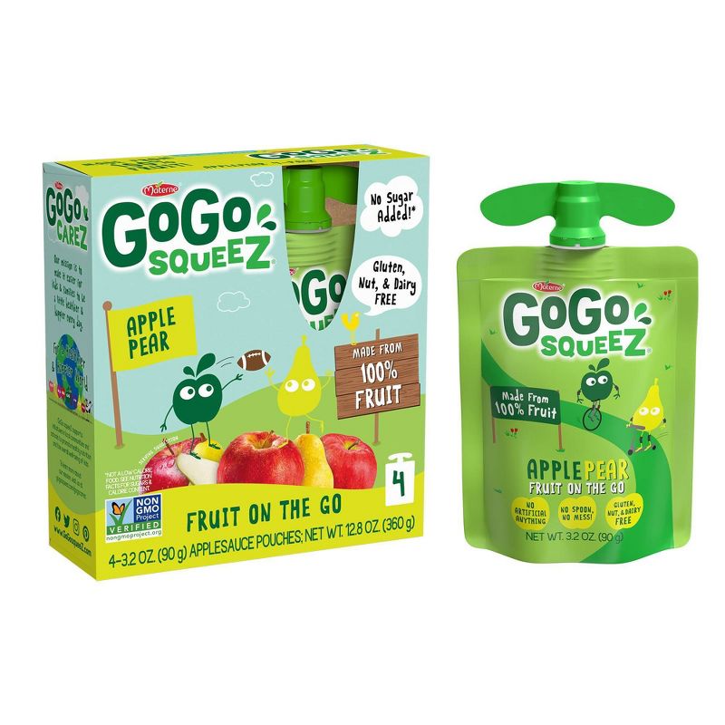 GoGo squeeZ Applesauce, Apple Pear - 3.2oz/4ct