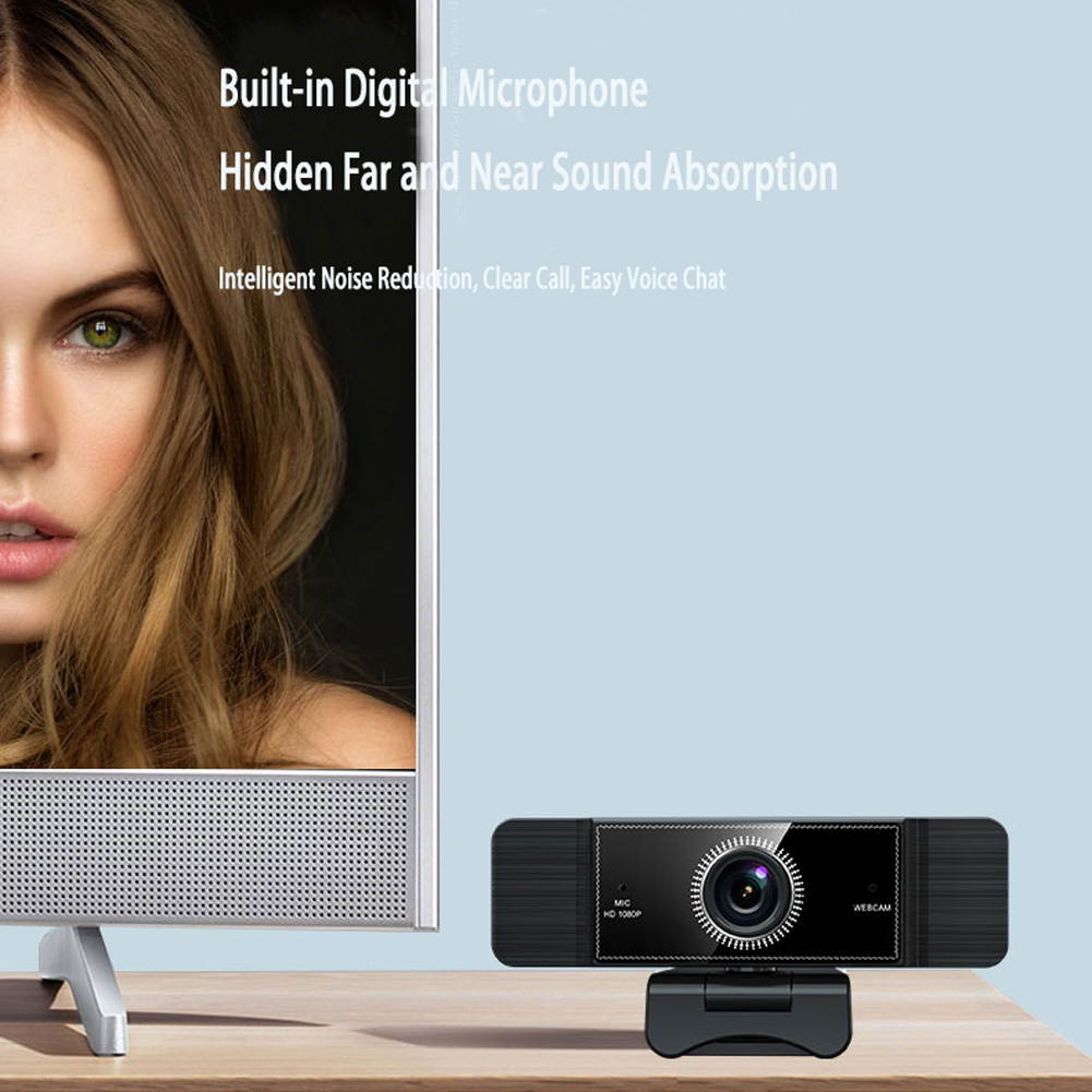 Webcam with Microphone, 1080P Full HD Webcam with 360&deg; rotation, USB Web Cam for PC or Laptop Video Calling, Compatible for Win10/8/8.1/7/XP Linux for Skype, Streaming, Teleconference, Video Chat