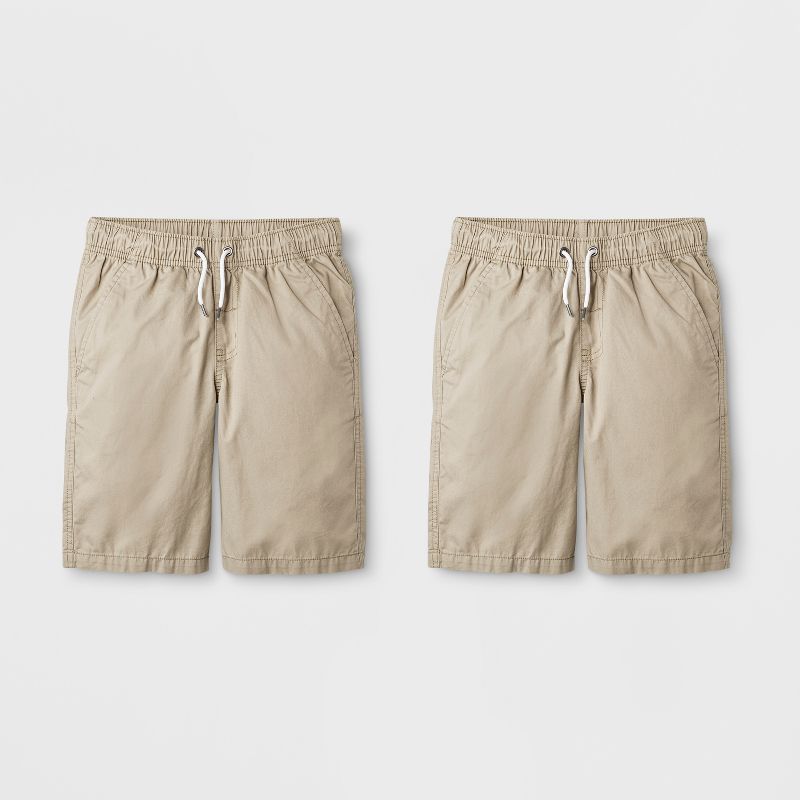 Boys' 2pk Pull-On Shorts - Cat & Jack™ Beige M