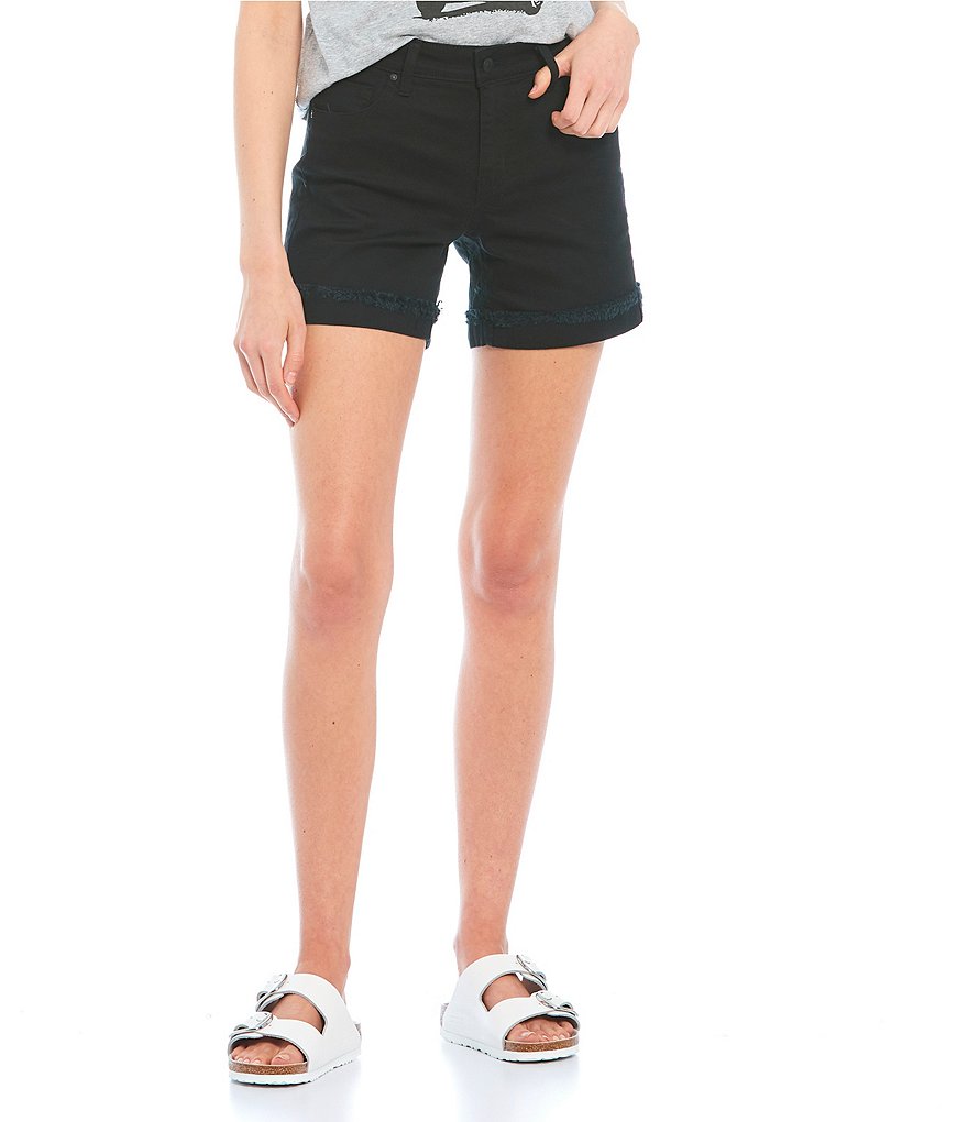 Celebrity Pink Mid-Rise 5#double; Inseam Frayed Flip Cuff Shorts