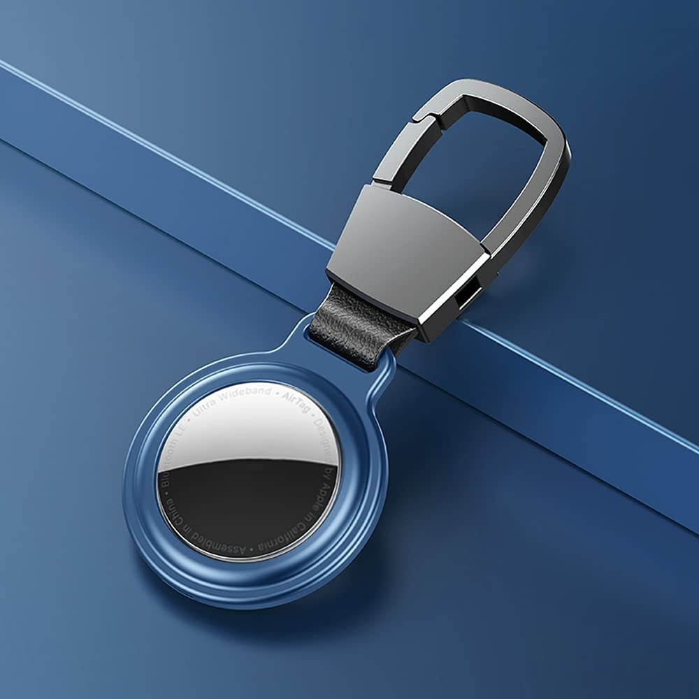 LowGeeker Case for AirTags, Aluminium Alloy Holder for AirTag Keychain Accessories Metal, Blue