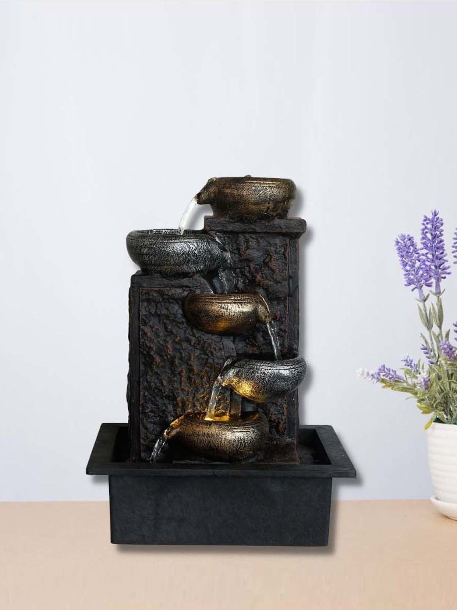 Tayhaa Brown Resin Fiery Tiger Head Showpiece