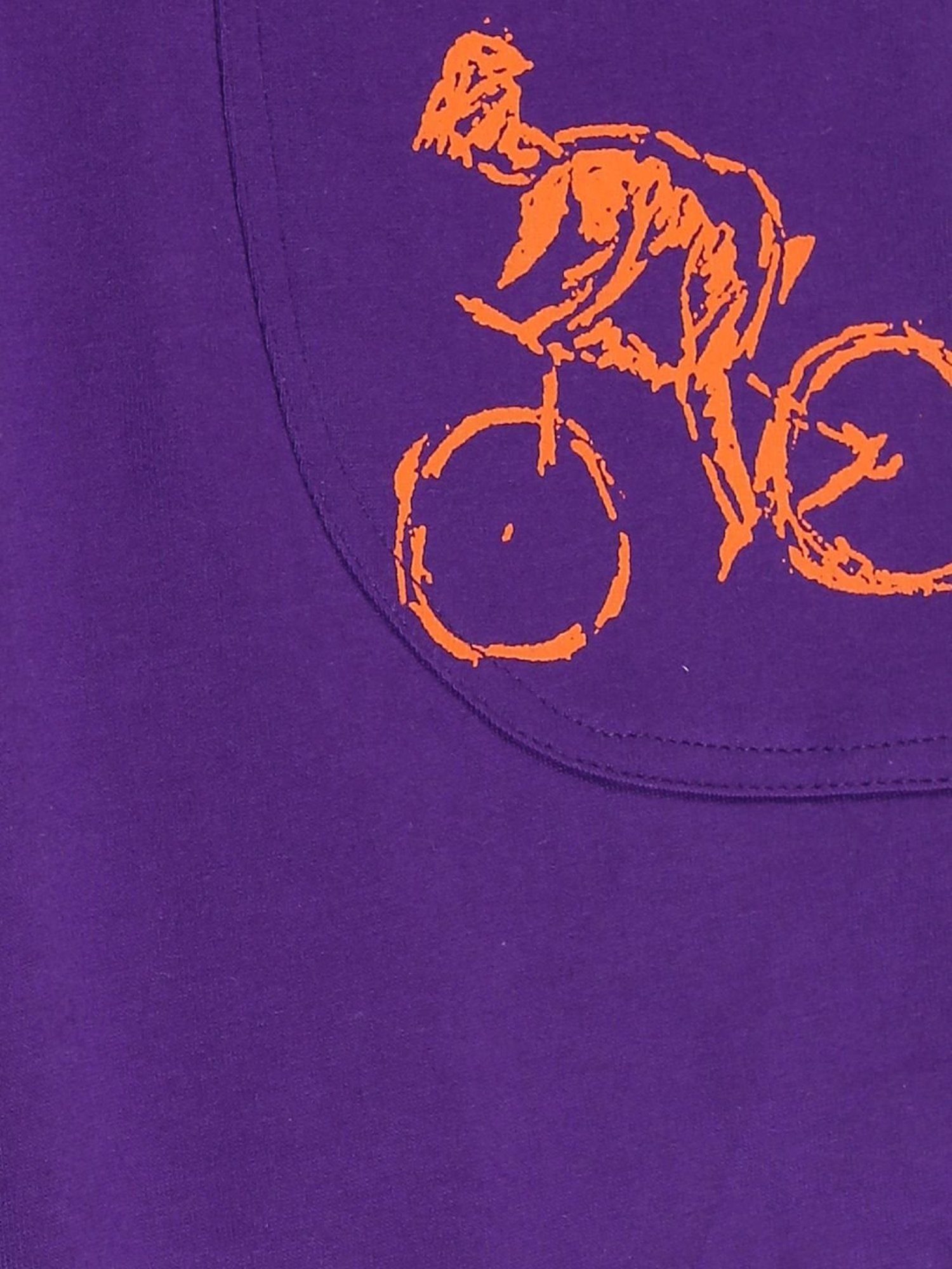 Kiddopanti Kids Purple & Orange Cotton Printed Trackpants