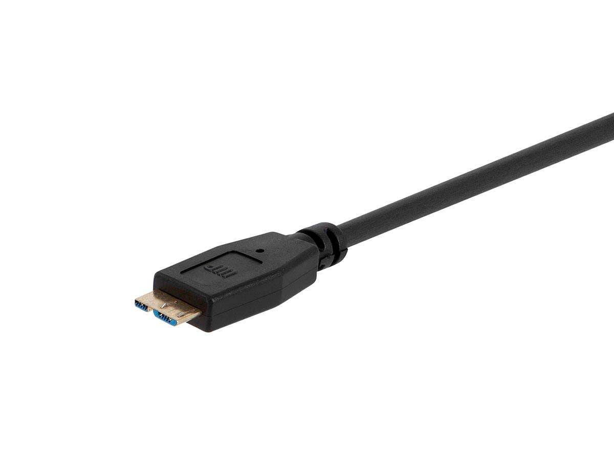 Monoprice USB 3.0 Type-A to Micro Type-B Cable - 1.5 Feet - Black, Compatible With Charging Samsung Galaxy S5, External Hard Drive, Note 3/N9000