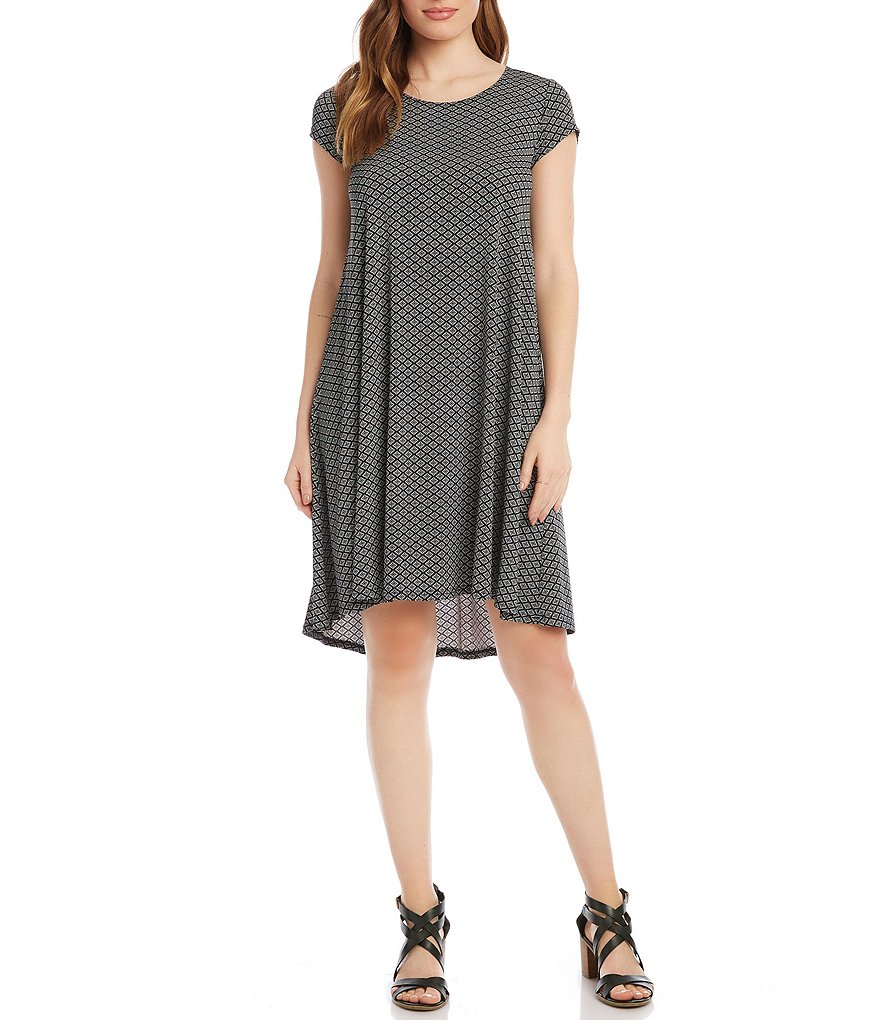 Karen Kane Cap Sleeve Printed Maggie Trapeze Dress