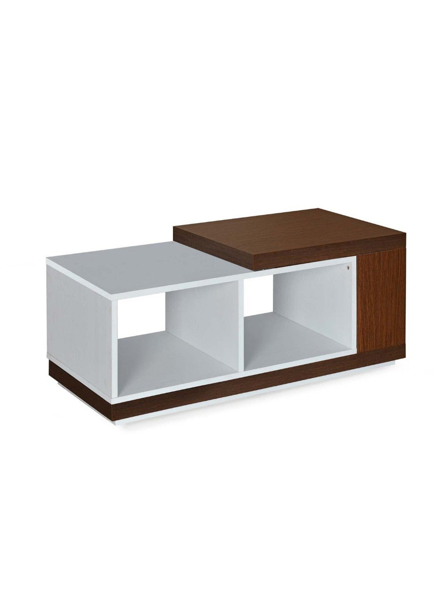 Nilkamal Mono Brown Engineered Wood Coffee Table with 2 Open Shelf & Extendable