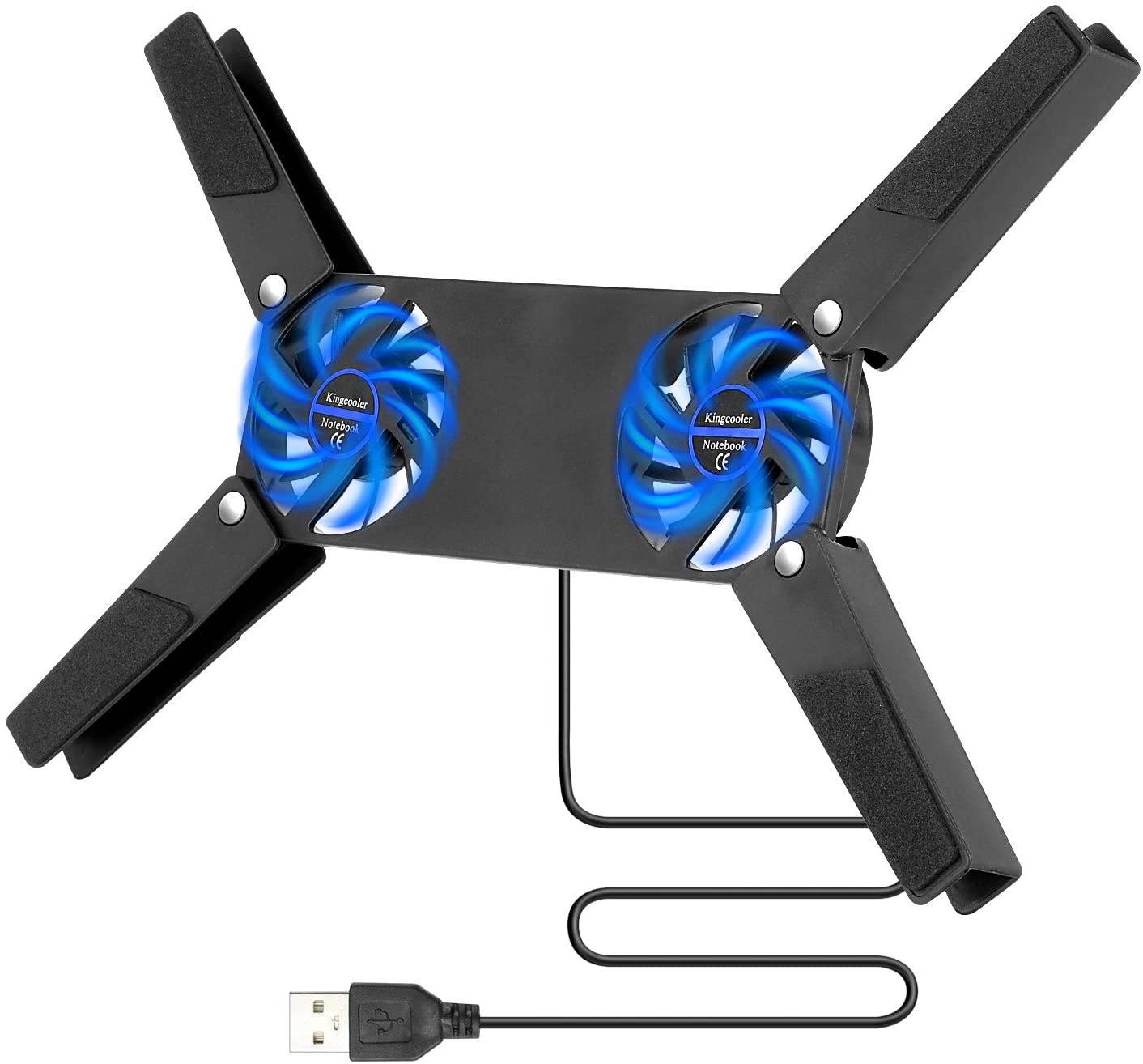 STSUNEU Folding Laptop Cooling Pad 2 Fans USB Laptop Cooler Cooling Pad Laptop Fan Light Quiet Notebook Computer Cooler Cooling Pad Stand
