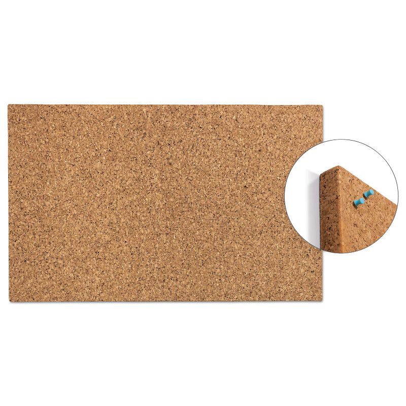 Iceberg Designer Cork Bulletin Board 24" x 38" Natural 35010
