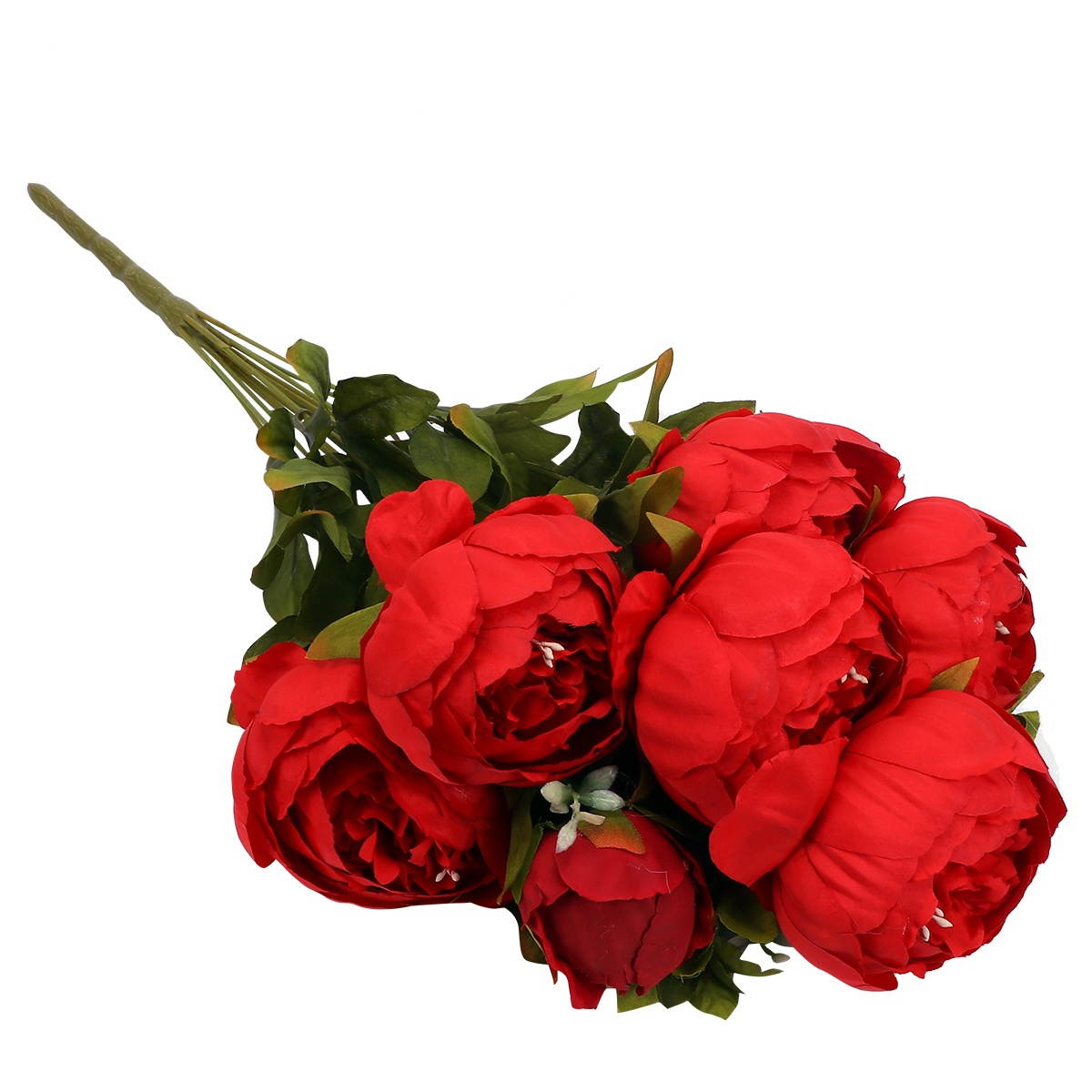 1 Pack of 13pcs Flowers Simulated Peony Decor Artificial Flower Branches Simulated Flower Adornment Creative Household Flower Decor Wedding Layout Decor for Home Wedding Living Room (Red)