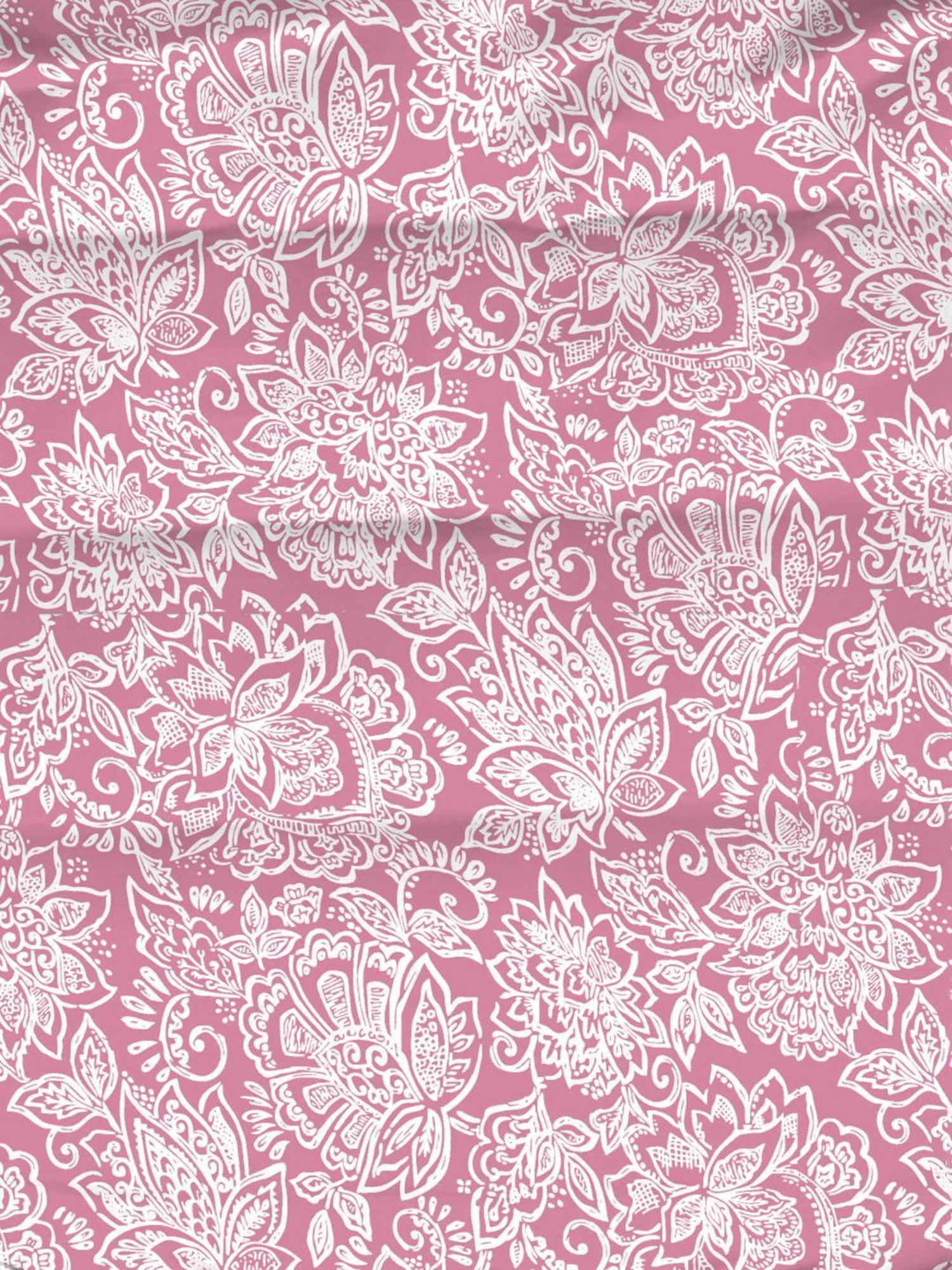 Ariana Milan Pink Cotton Floral Cotton Bed Sheet