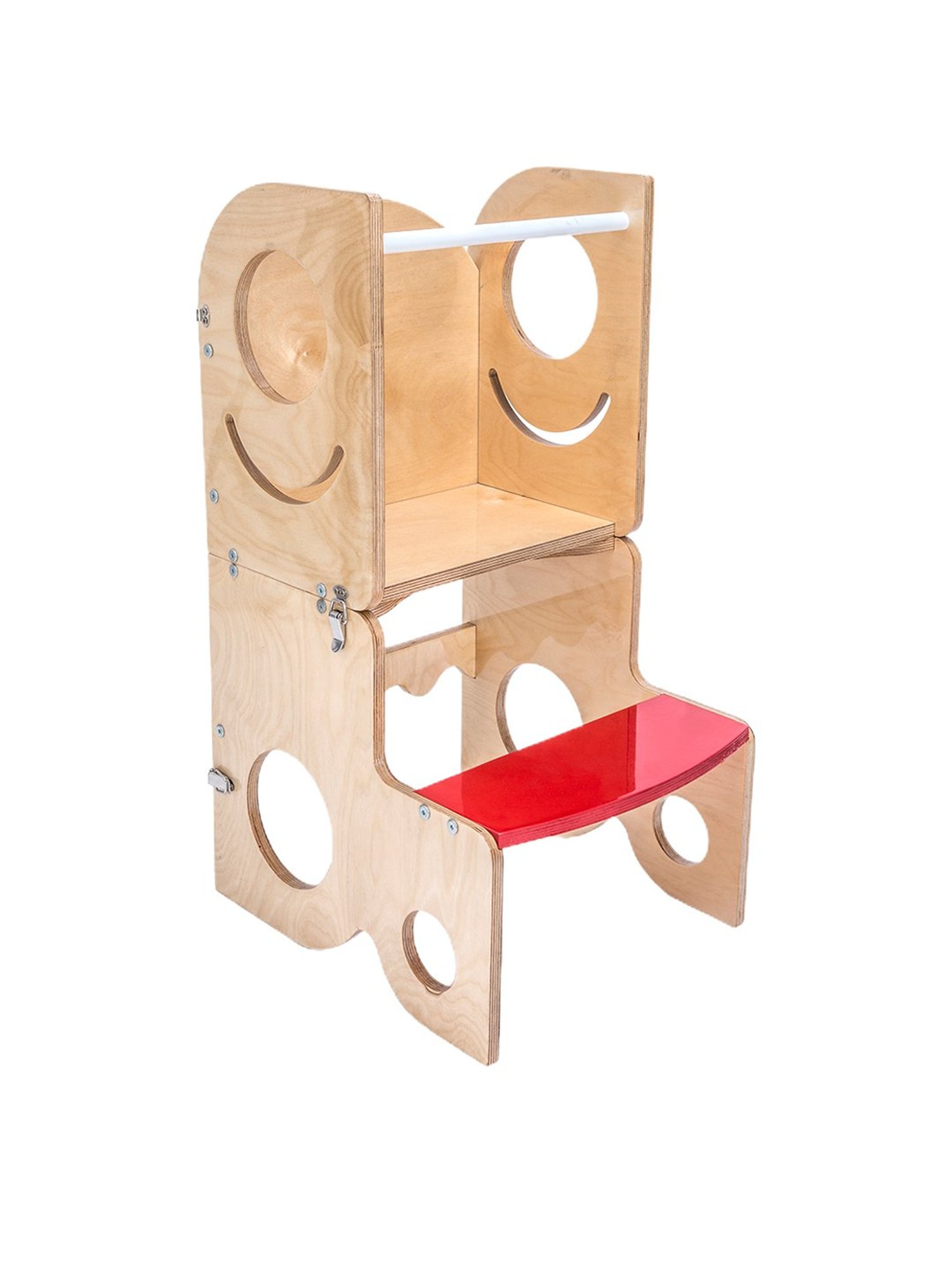 Kiddery Natural Wooden Learning Tower Cum Table & Chair (Age 1-3 years)