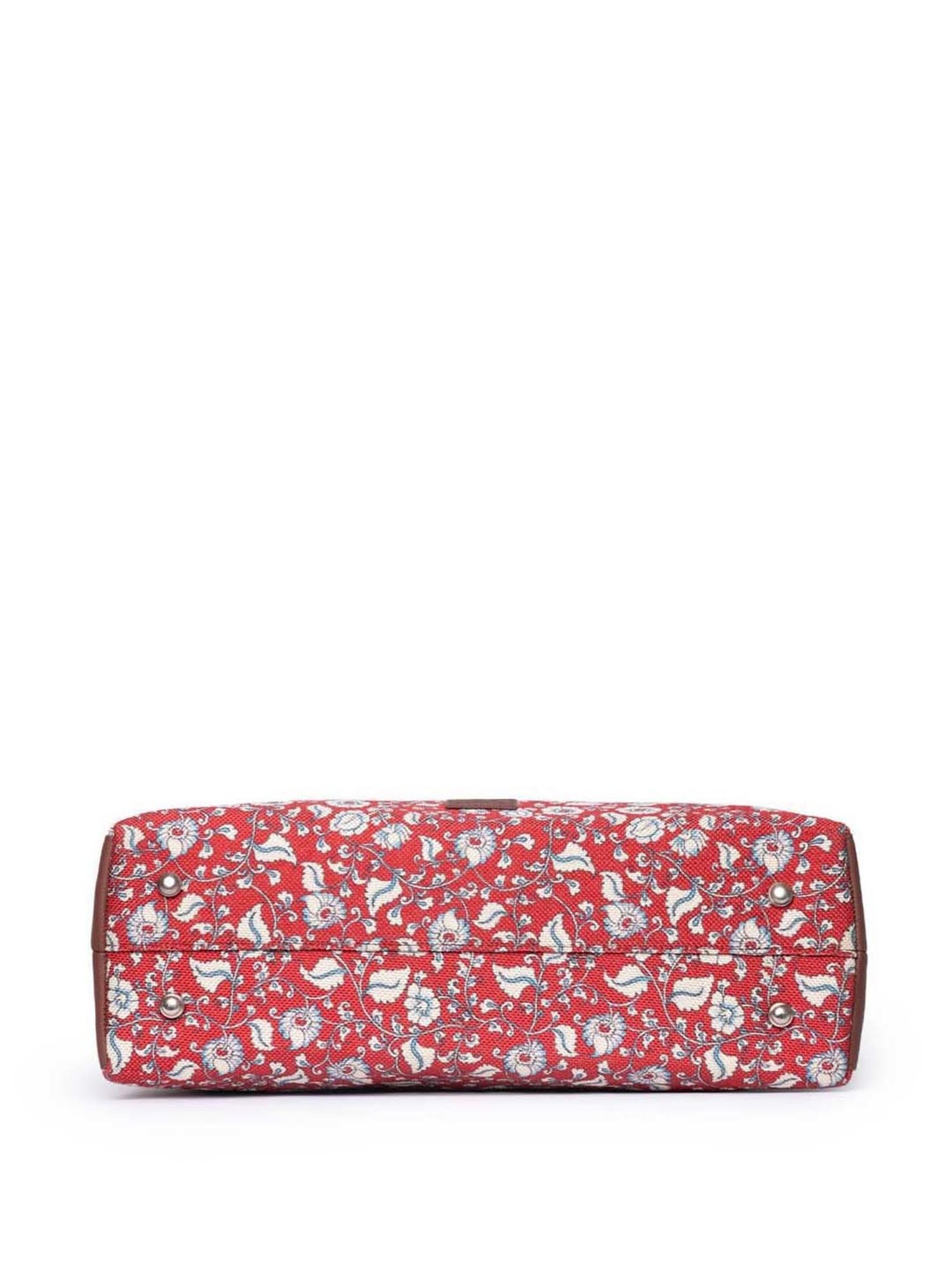 ZOUK Red Printed Large Laptop Tote Handbag