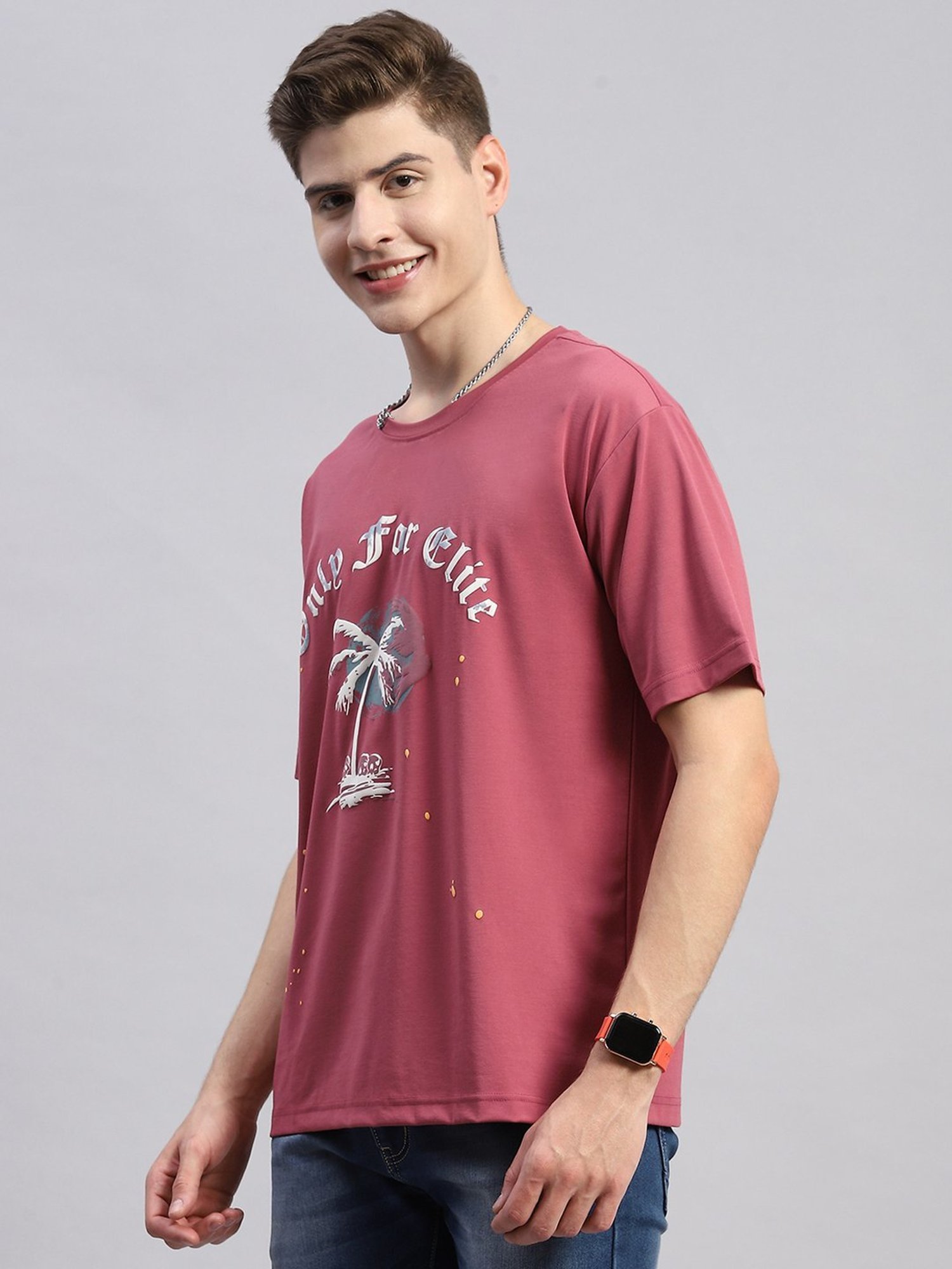 Monte Carlo Pink Regular Fit Printed T-Shirt