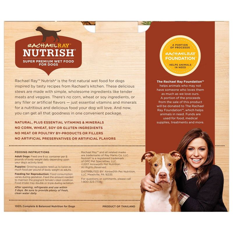 Rachael Ray Nutrish Super Premium Wet Dog Food Healthy Recipes Chicken, Beef & Lamb - 8oz/6ct Variety Pack