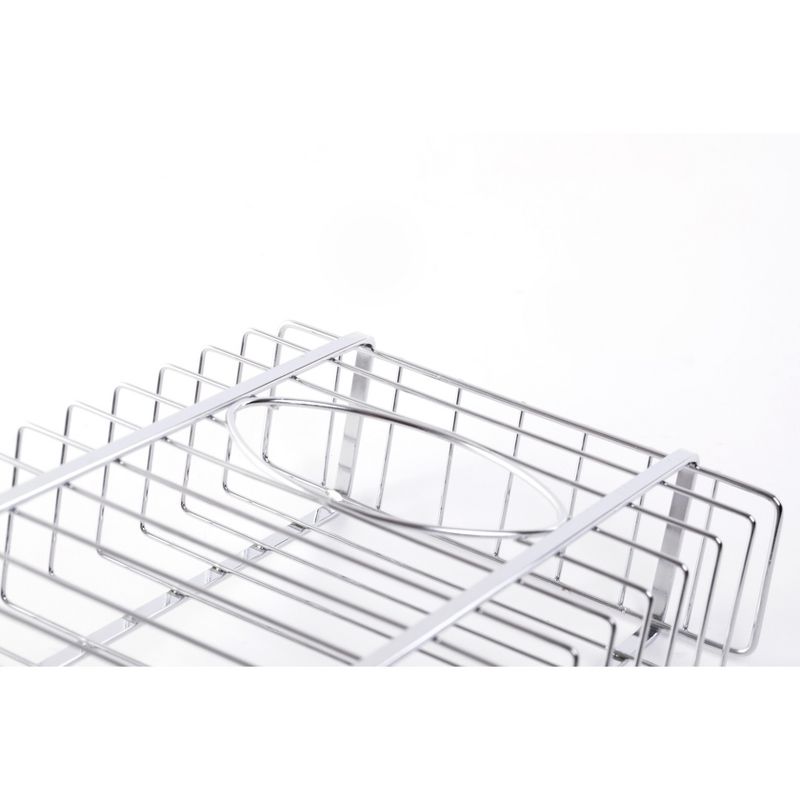 Basicwise Over Cabinet Metal Plastic Bag and Grocery Bag Storage Holder, Chrome