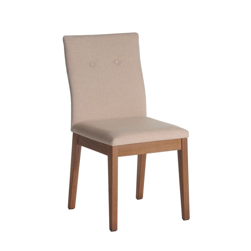 Leroy Dining Chair with Stitched Buttons Dark Beige - Manhattan Comfort