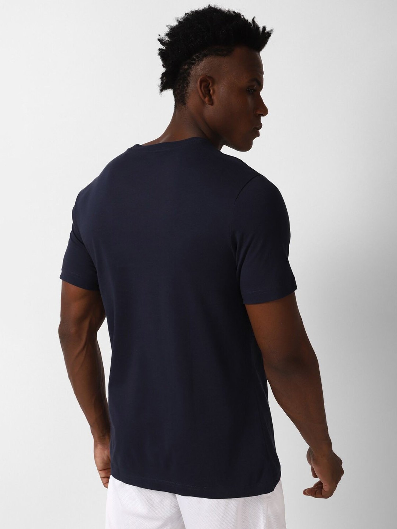 Reebok Navy Slim Fit Printed Sports T-Shirt