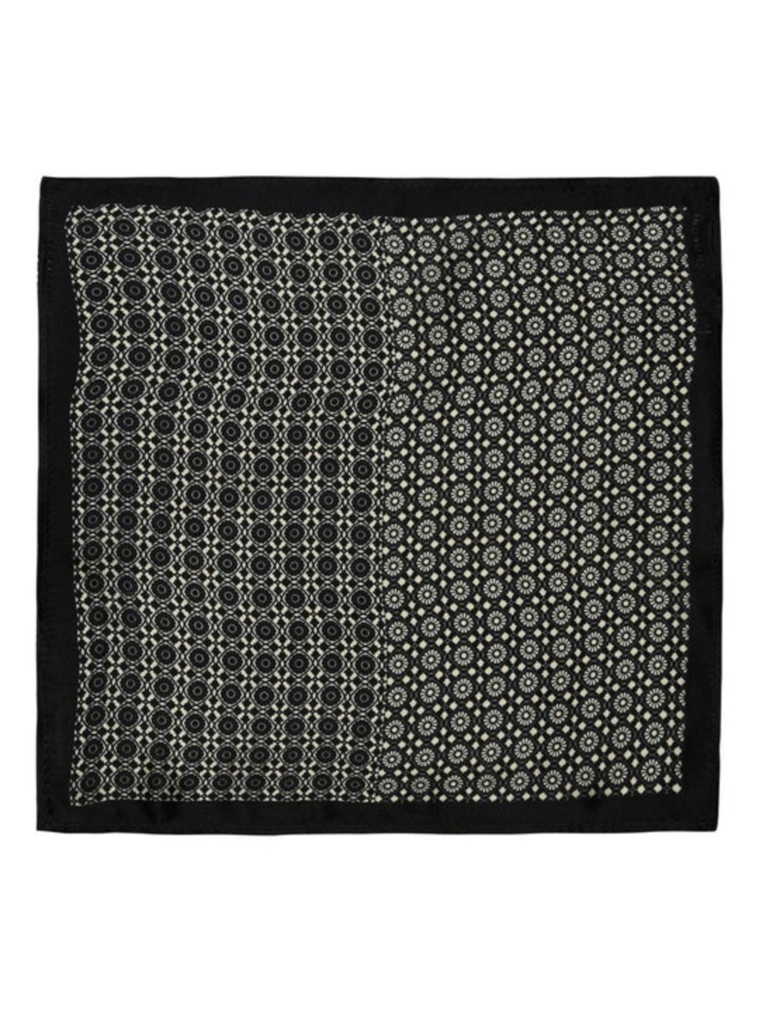 CHOKORE Black Printed Pocket Square