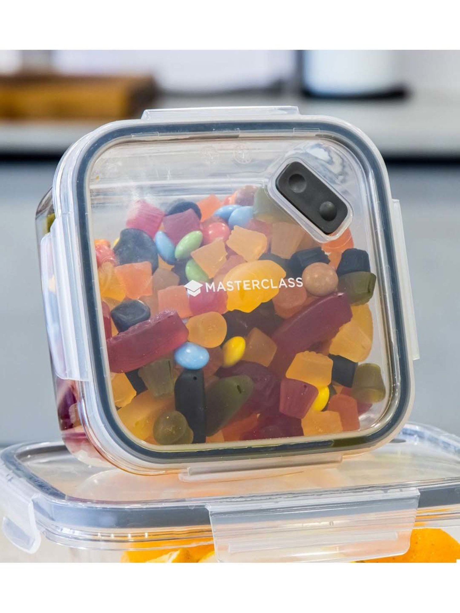 MasterClass Transparent Plastic Square Food Storage Container (0.8 L)