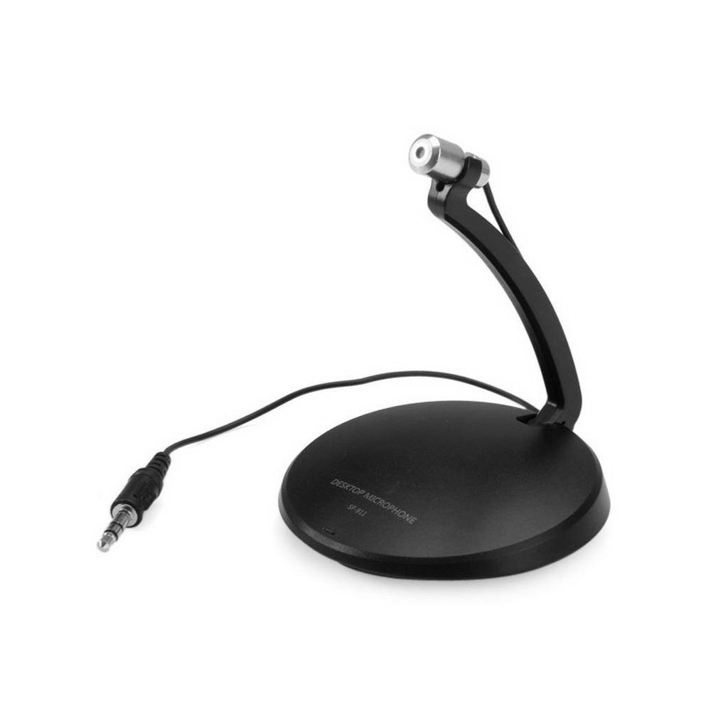 axGear Desktop Microphone 3.5mm Audio Jack w/ Tie-clip for PC Laptop Notebook Skype Voice Record Black