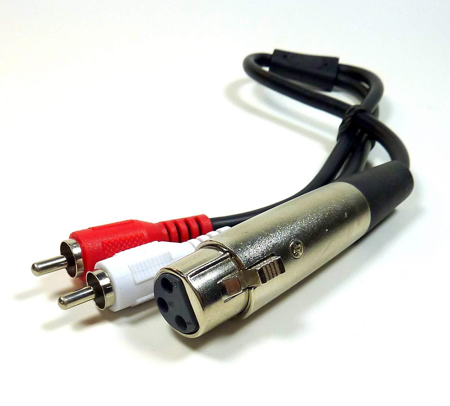 Philmore Fully Shielded 12" Y Splitter Patch Cable 3-Pin Female XLR To 2 RCA Male; 44-160