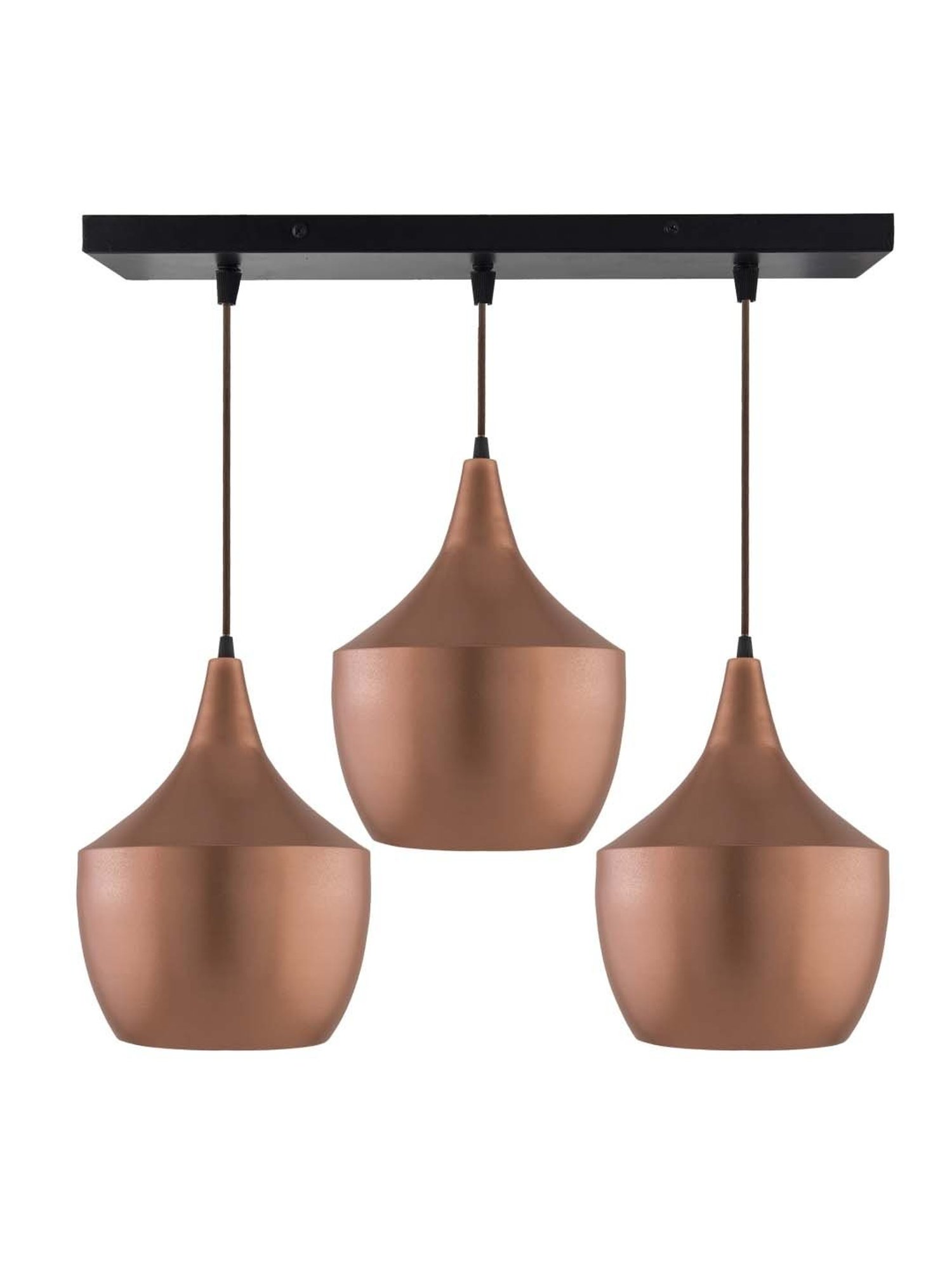 Homesake 3-Lights Linear Cluster Brown Metal Modern Pear Pendant Light - Set of 1