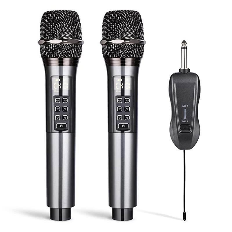 Wireless Microphone Wireless Microphone System with Adjustable Echo Volume UHF Wireless Microphone for Church Party