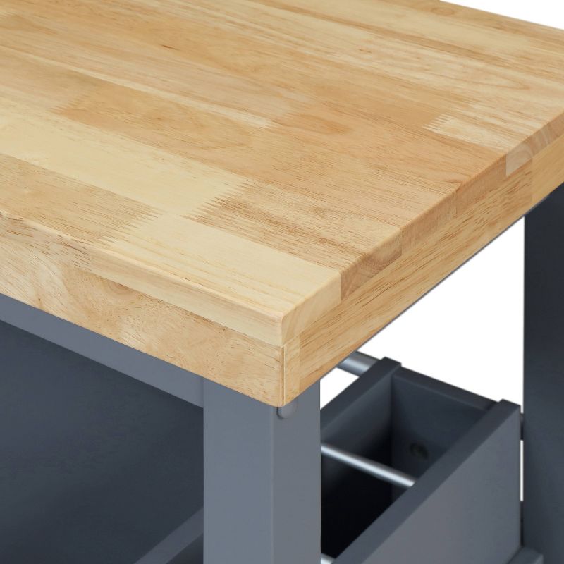 Anson Kitchen Cart Gray - ClickDecor