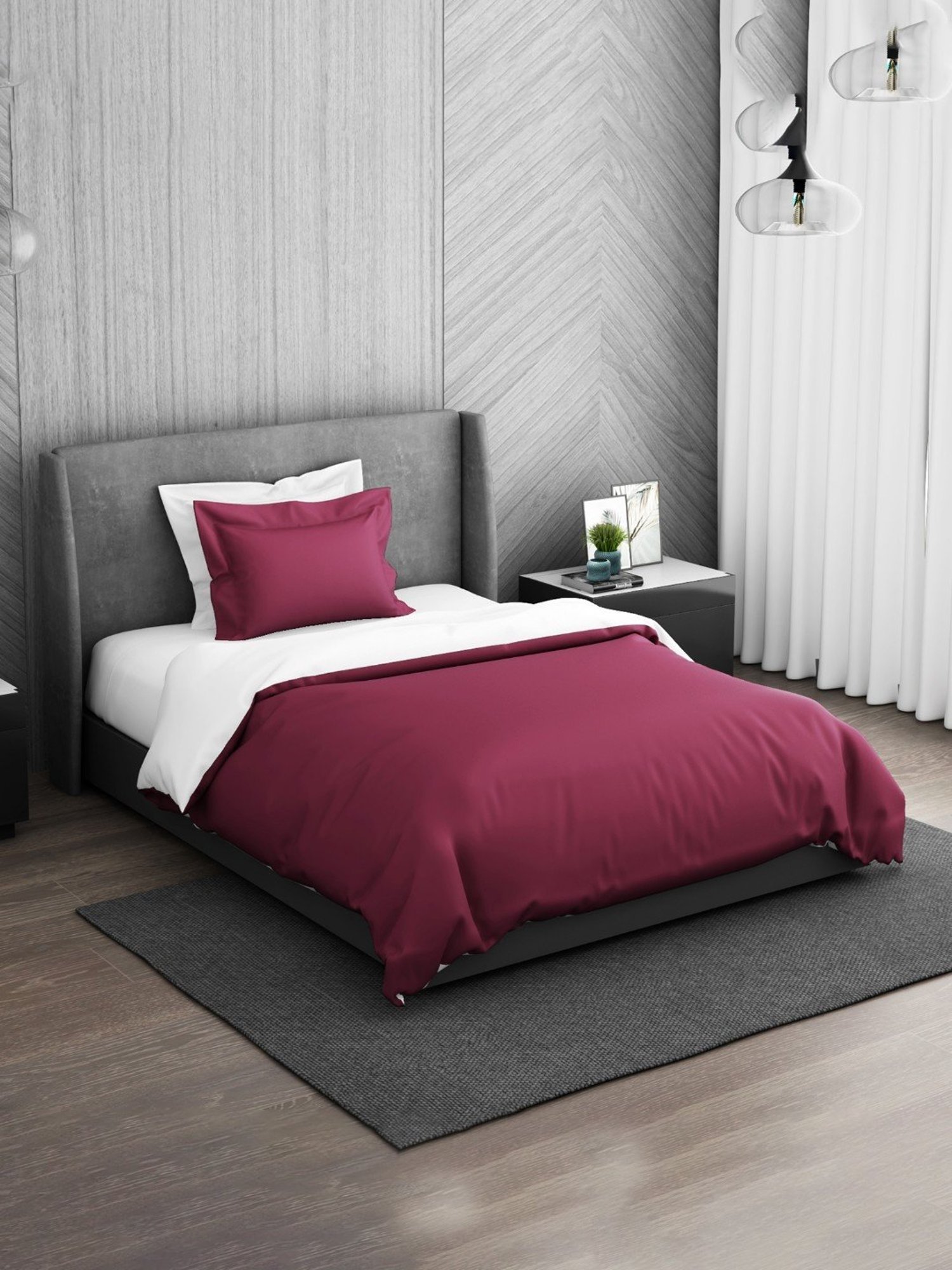 Spaces Hygro Solid Violet 350 TC Cotton Single Bed Quilt