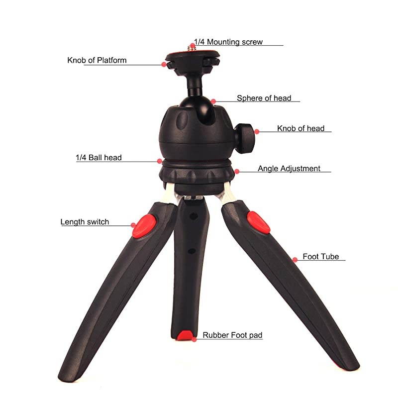 Camera Tripod with Wireless Remote, Phone GoPro Mount,Mini Tabletop Travel vlogging Tripod Stand for Phone Webcam,GoPro Action Cam/DSLR Canon Nikon Sony