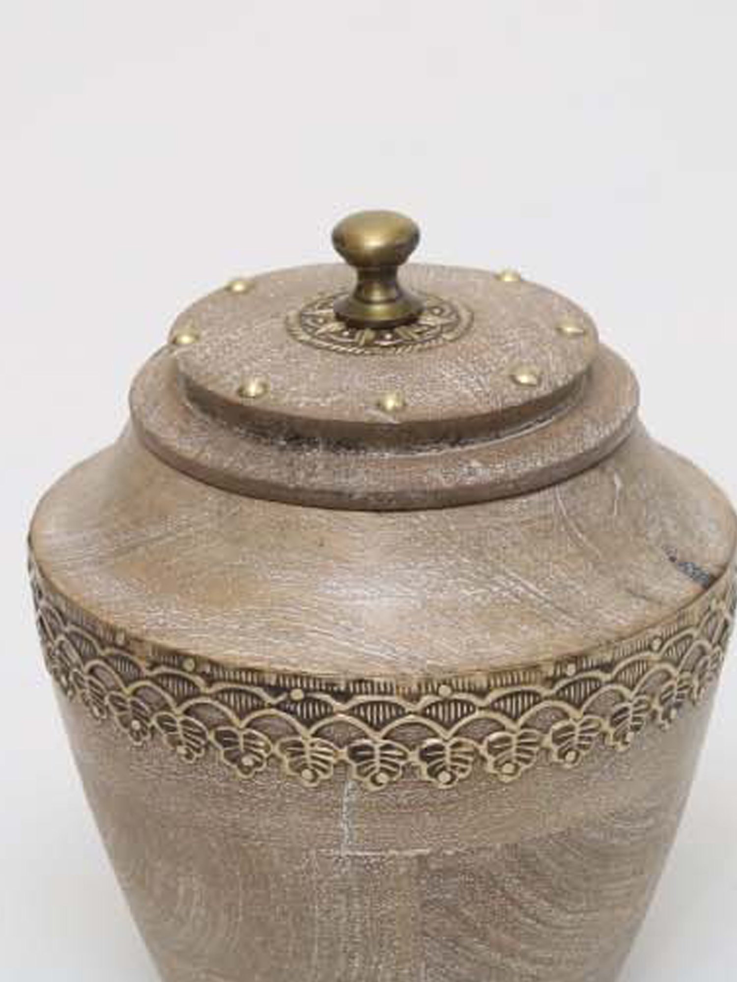 Artisans Rose Light Brown & Golden Mango Wood Jewellery Box - Set of 1