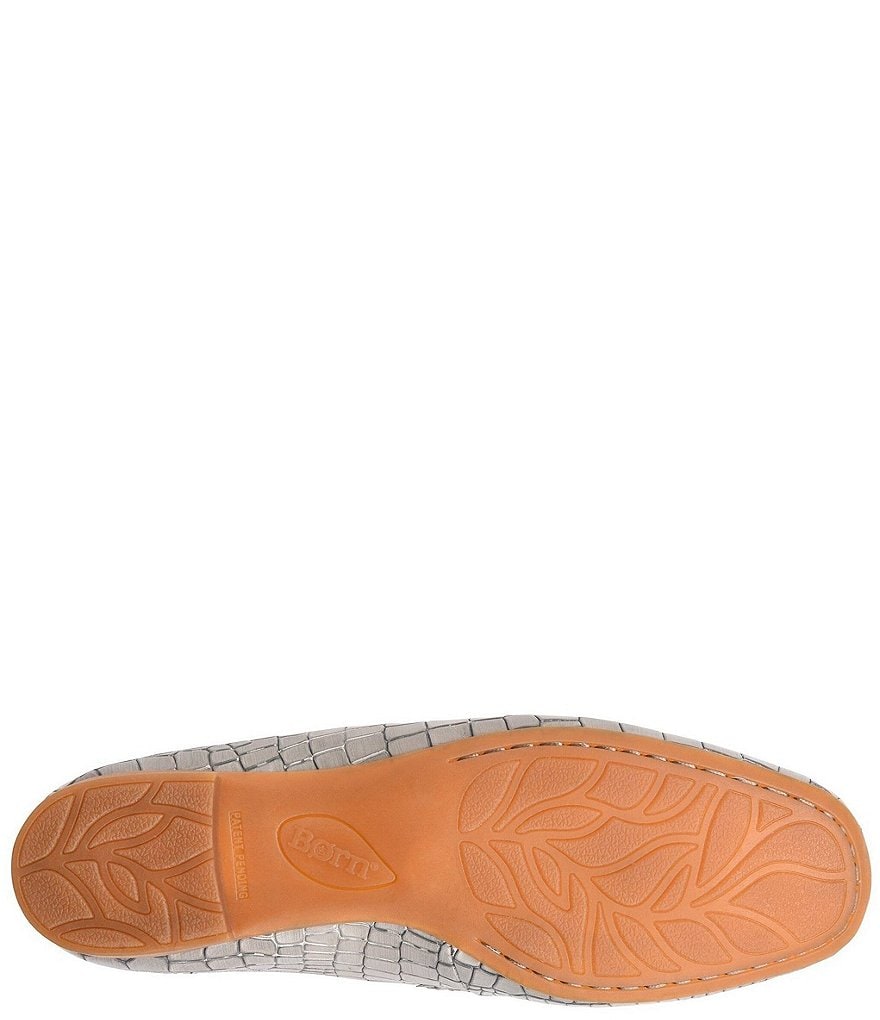 Born Capricorn Embossed Leather Mule Slides