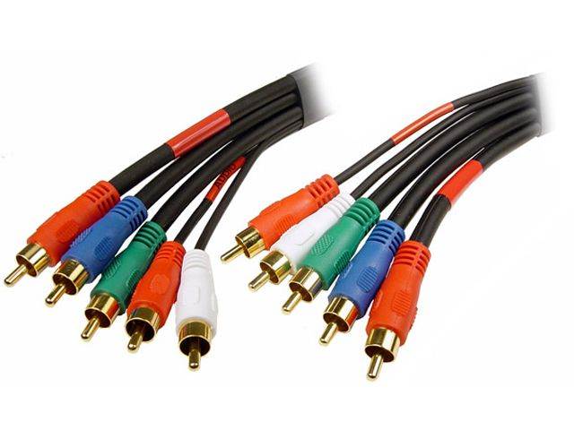 CABLES UNLIMITED AUD-1380-06 6 feet 5 RCA to 5 RCA Component A/V Cable